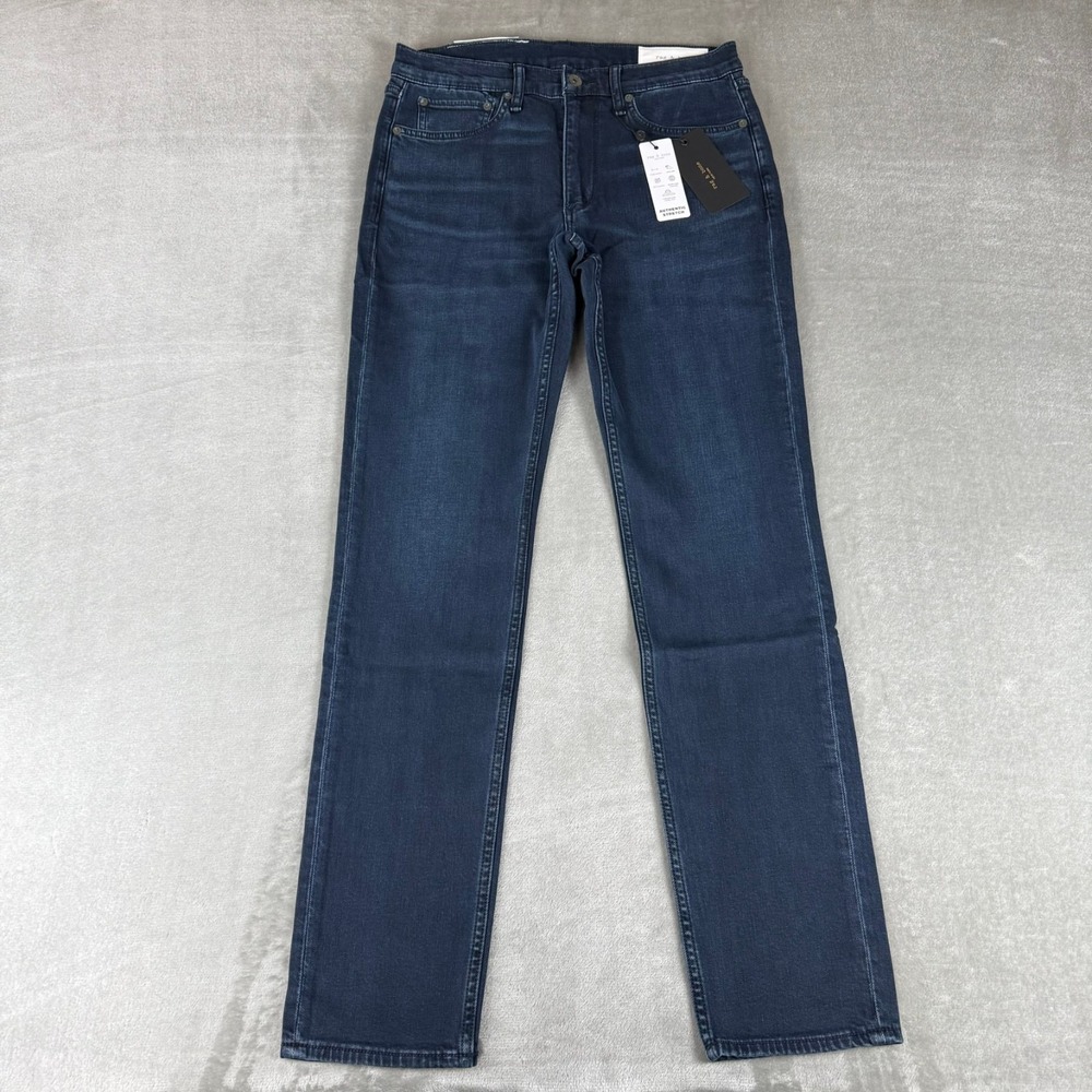 Rag & Bone Fit 2 Authentic Stretch Jeans Mens 31x34 Bayview Indigo Blue $255 NWT
